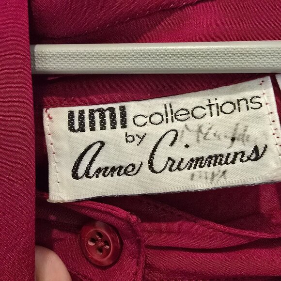 Vintage Red Umi Collections Anne Crimmins 100% Silk Dress Size 10 Holiday Party - Picture 4 of 10